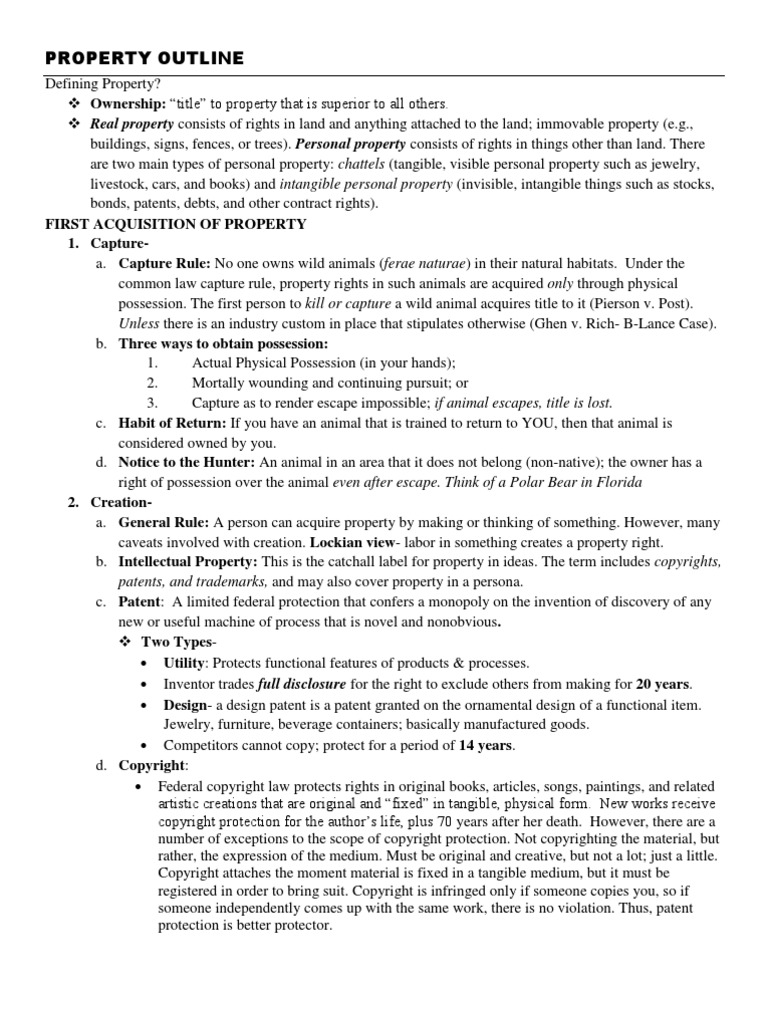 Acquisition of Property by Capture | PDF | Adverse Possession | Copyright