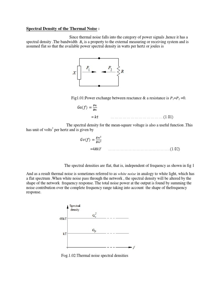 Spectral Density of The Thermal Noise | PDF | Spectral Density ...