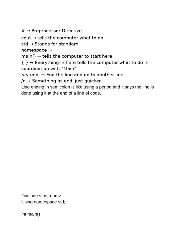 C++ Basics: Hello World Explained | PDF