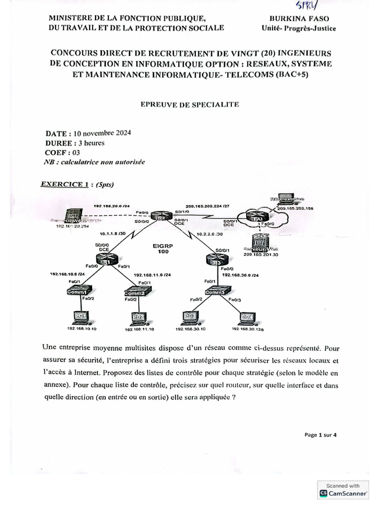 Sujet de Concours Informatique | PDF