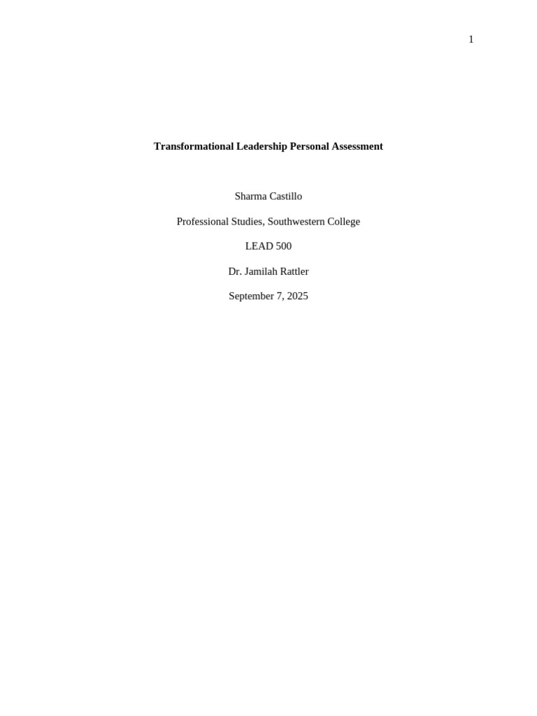 Transformational Leadership Assessment Insights | PDF ...
