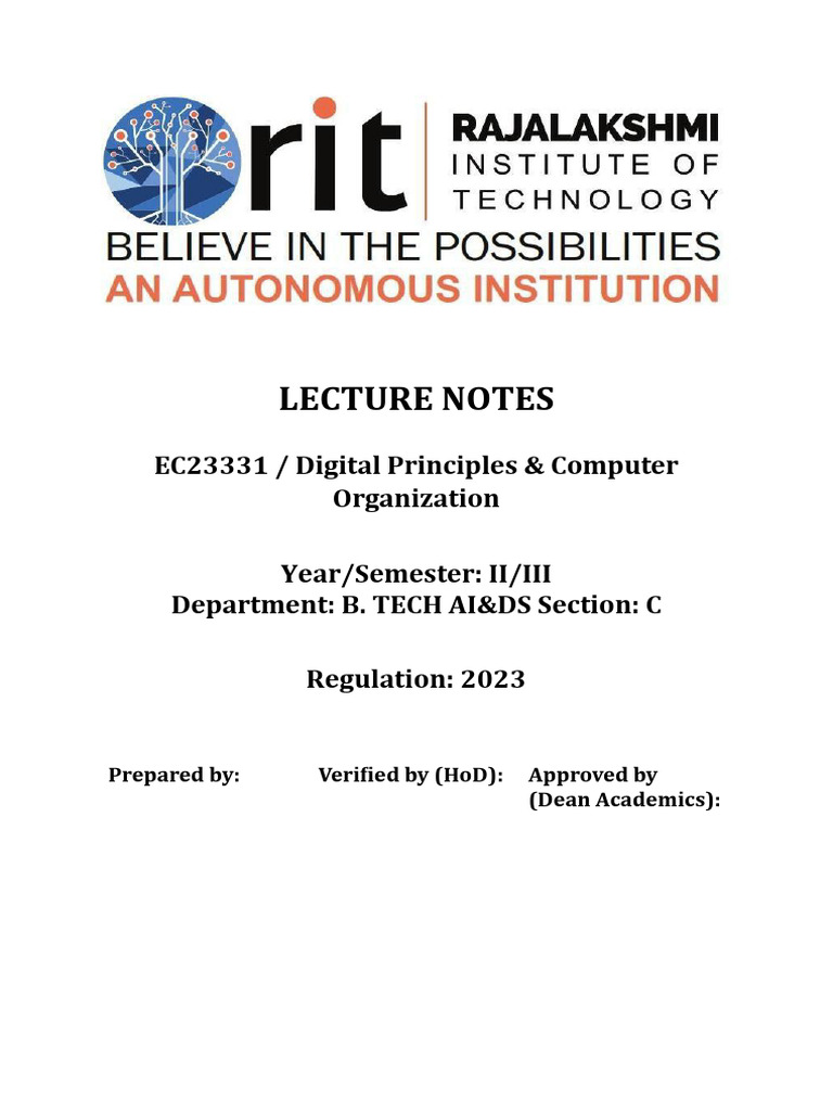 Combinational Circuits and Logic Design | PDF | Digital Electronics ...
