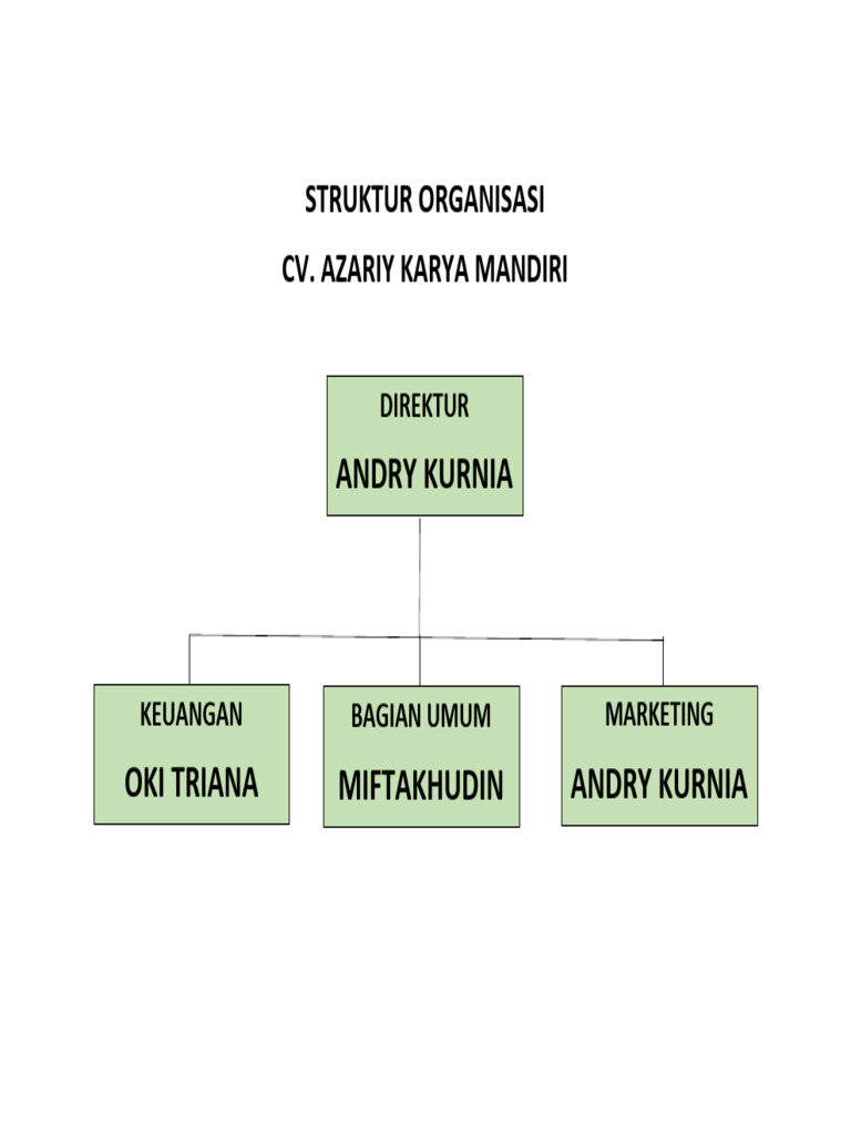Struktur Organisasi CV Azariy Karya Mandiri | PDF