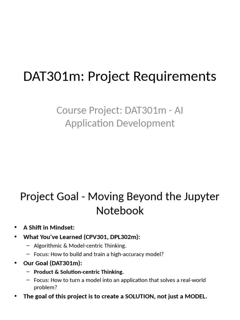 DAT301m Project Requirements Overview | PDF | Artificial Intelligence ...