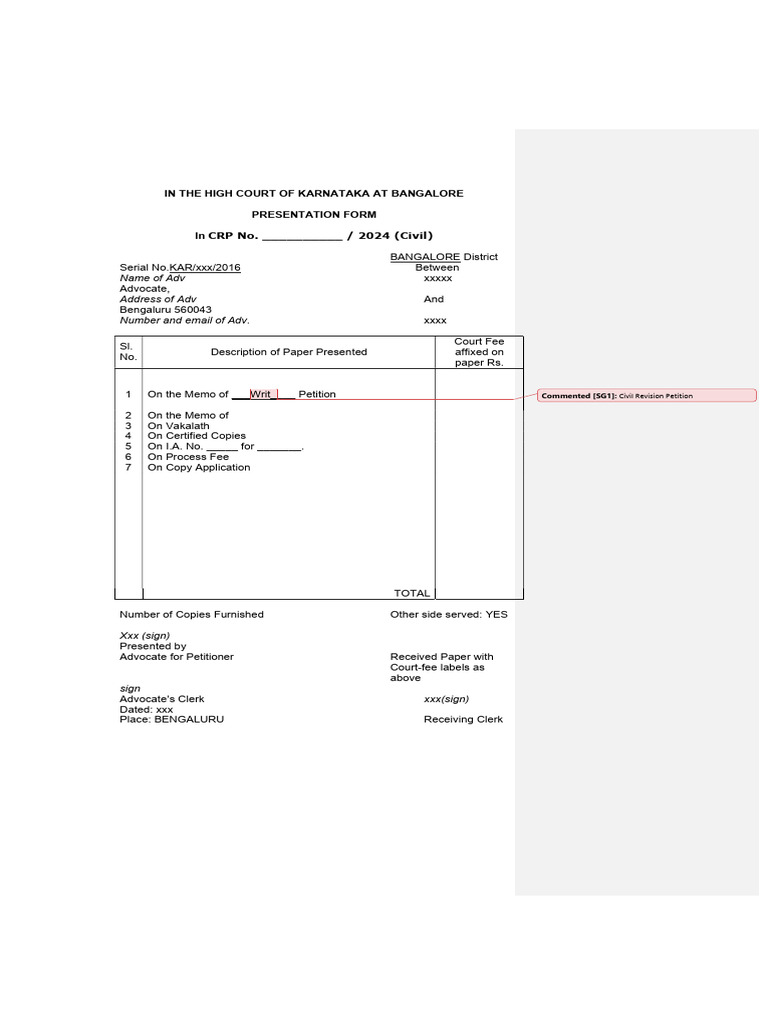 Assignment 8 (P) - Civil Memo of Revision - HC s115 - Format | PDF ...