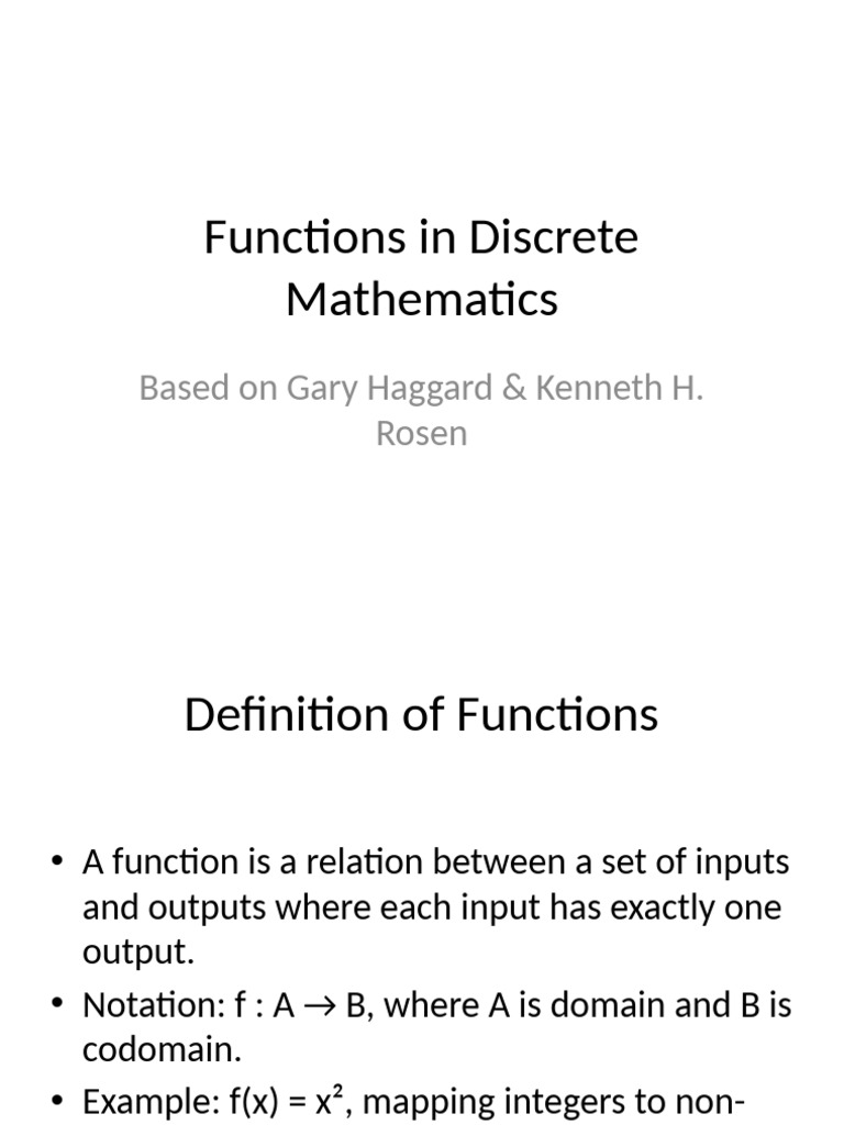 Functions Discrete Math Detailed Pdf