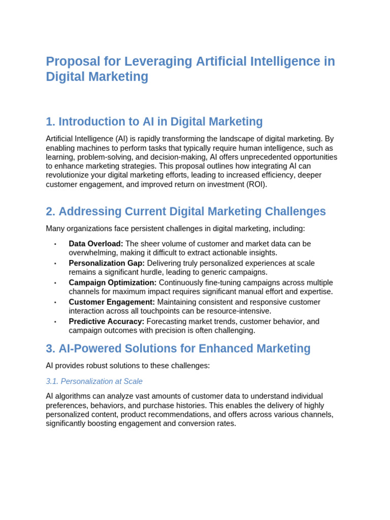 AI Solutions for Digital Marketing Success | PDF | Artificial ...