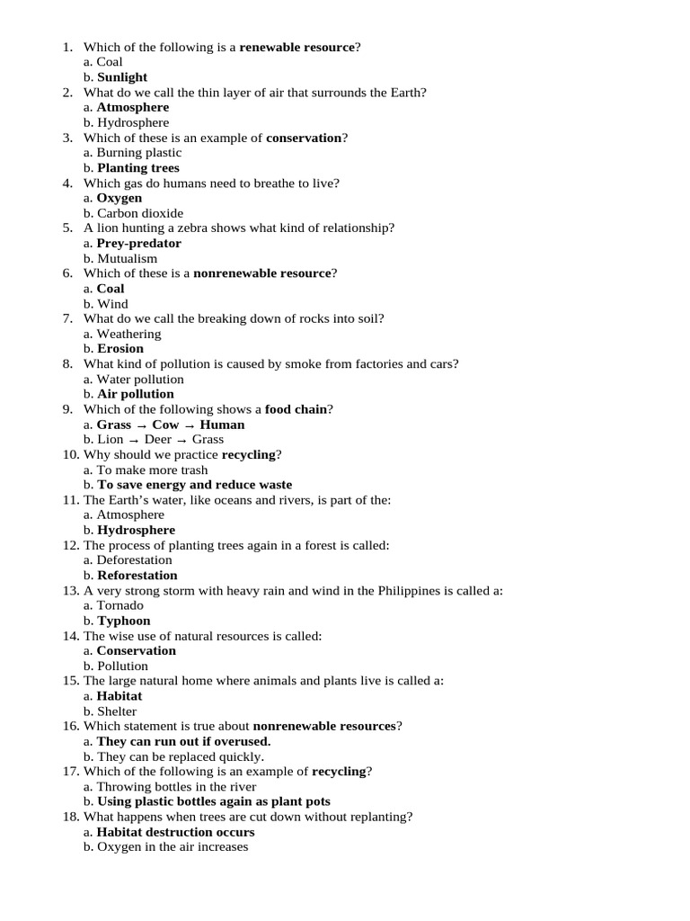 Grade 4 Environmental Quiz Bee Guide | PDF | Earth | Natural Disasters