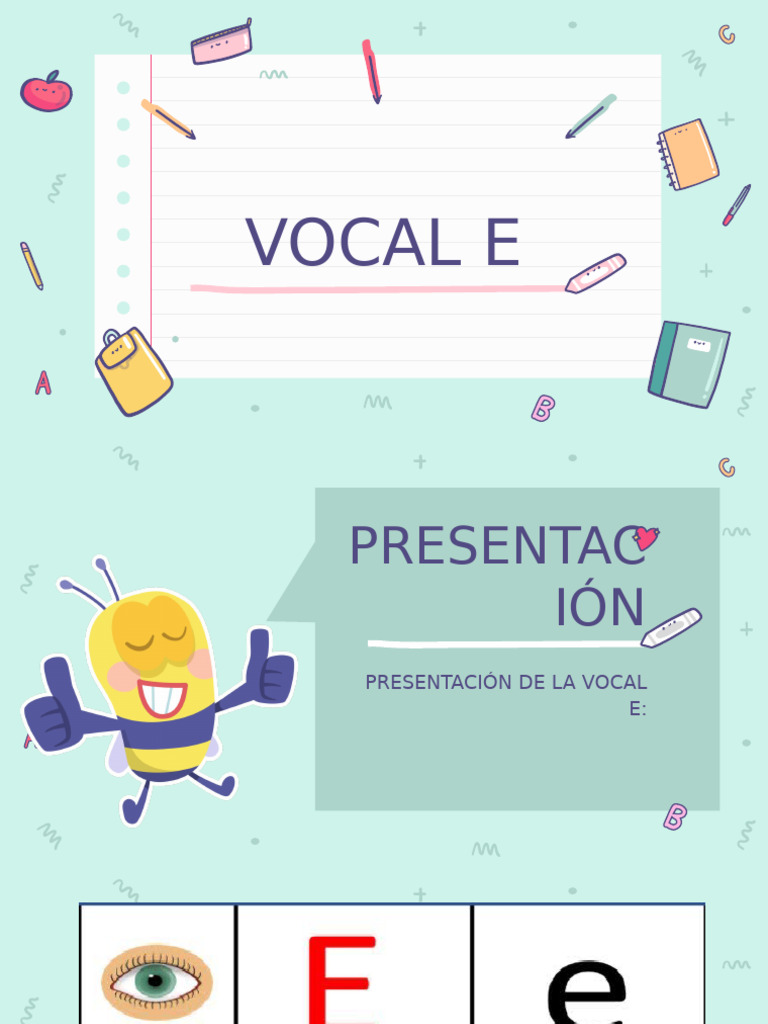 Ficha de Trabajo: Vocal E | PDF