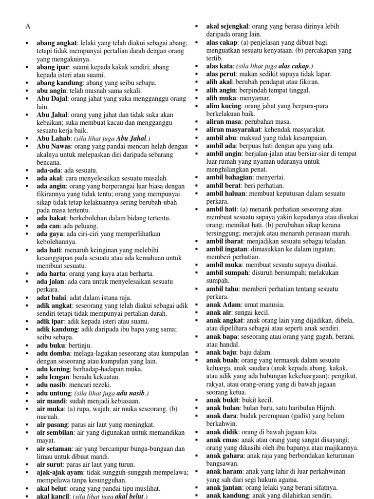 Simpulan Bahasa A Z Pdf