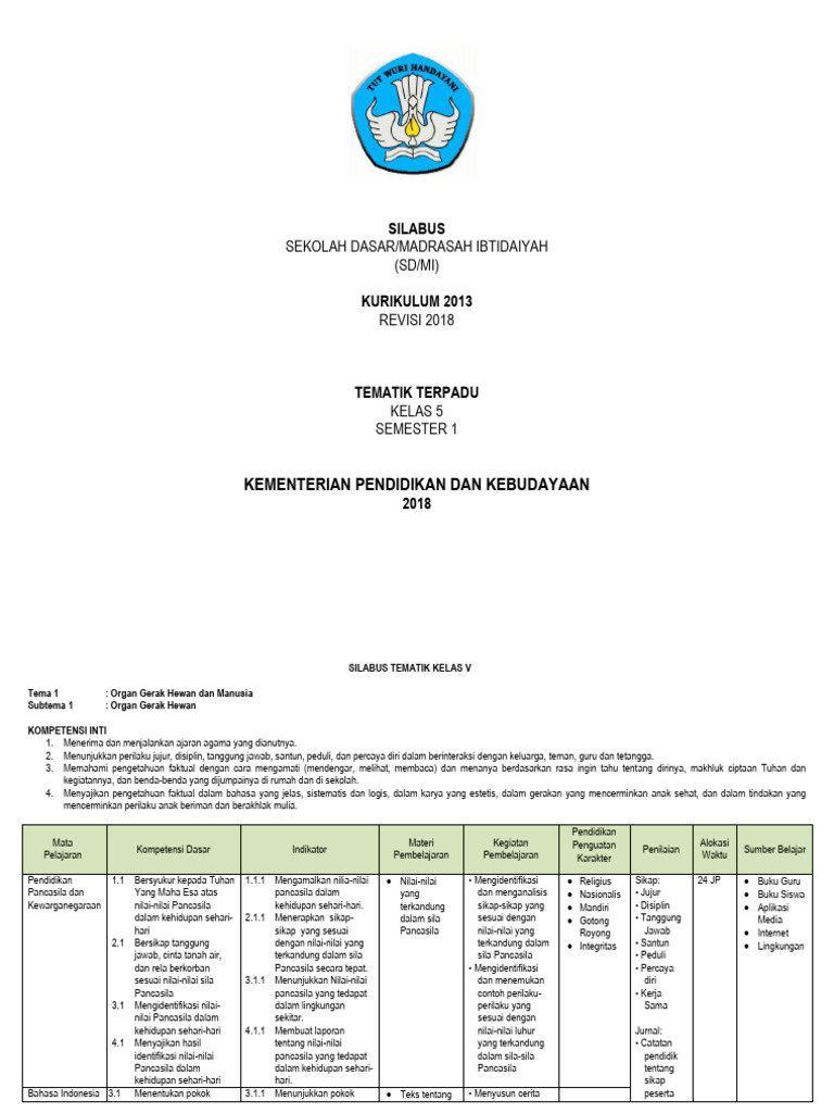 Silabus 5 Semester 1 | PDF