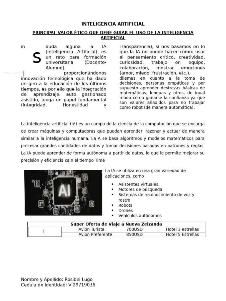 Ética en el Uso de la Inteligencia Artificial | PDF | Inteligencia ...