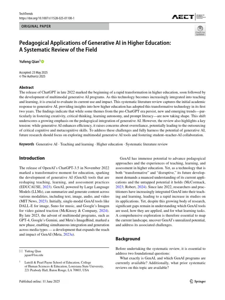Generative AI in Higher Education Review | PDF | Artificial ...