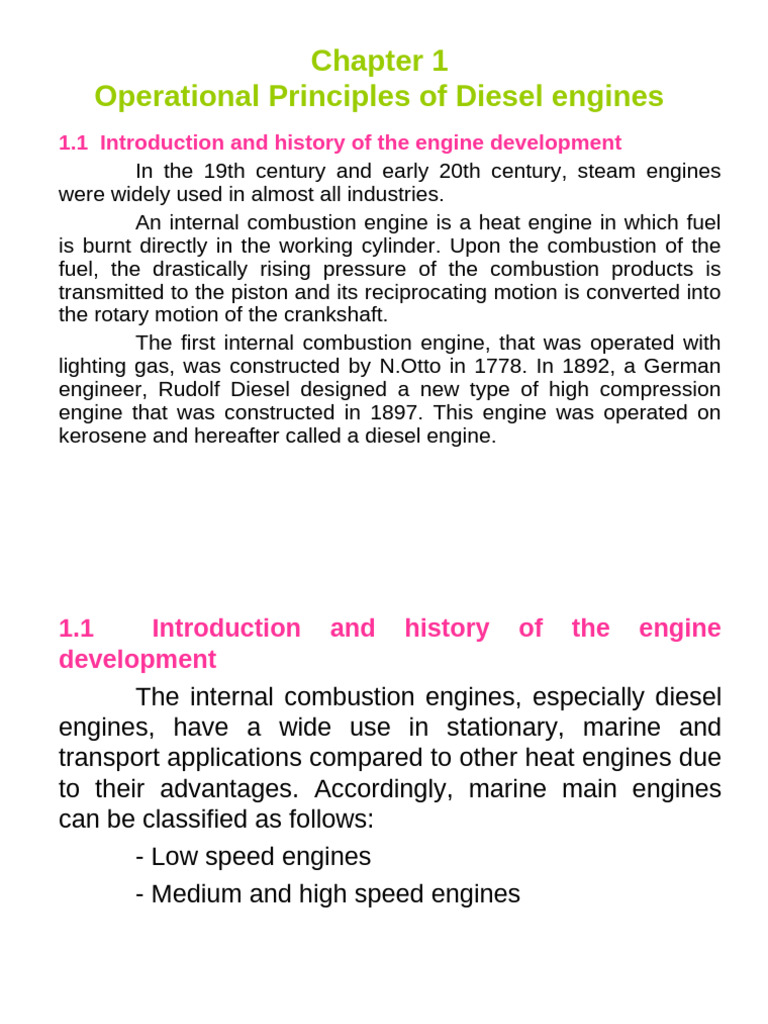 Ch1 Diesel E | PDF | Internal Combustion Engine | Diesel Engine