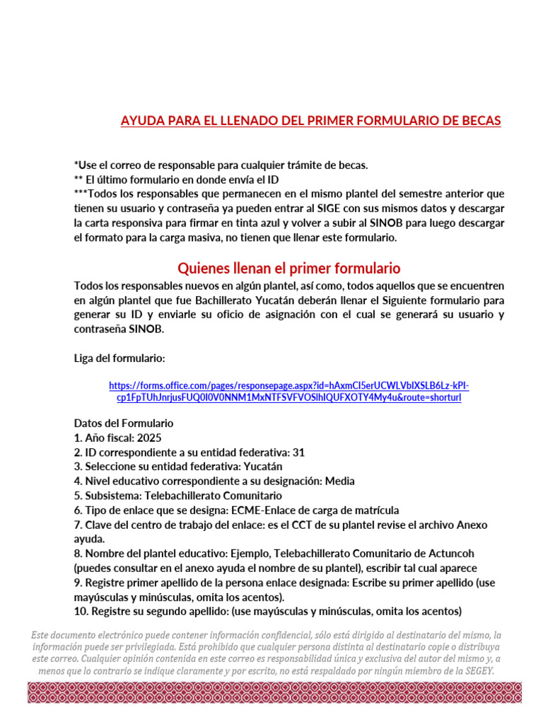 Instrucciones para Formulario de Becas 2025 | PDF | Correo | Informática