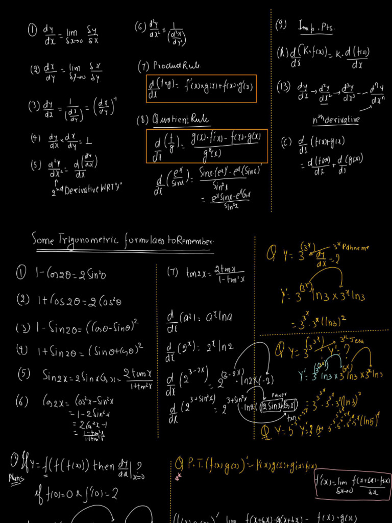 Method of Differentiation - L-01 (Class Notes) - Basic Differentiation ...