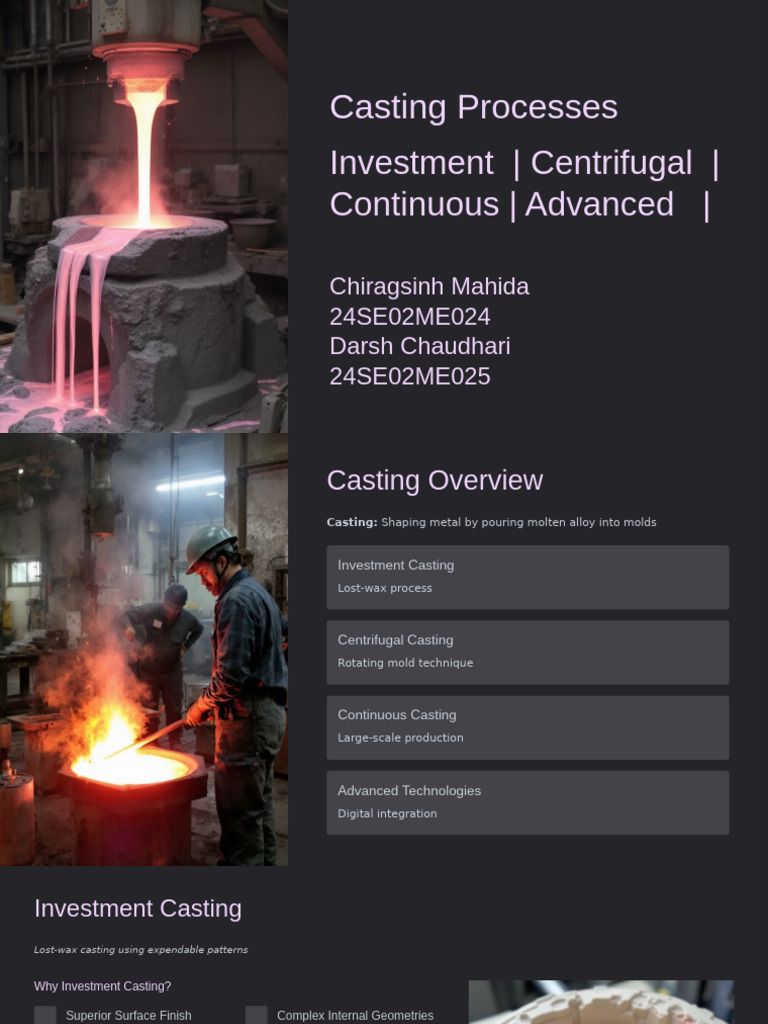 Comprehensive Guide to Casting Processes | PDF | Mechanical Engineering ...