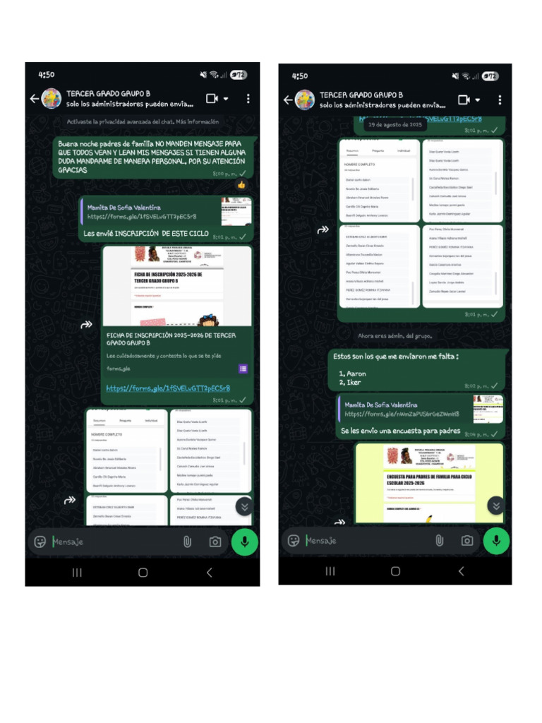Captura de Pantalla de Padres Que No Realizaron Las Encuestas | PDF