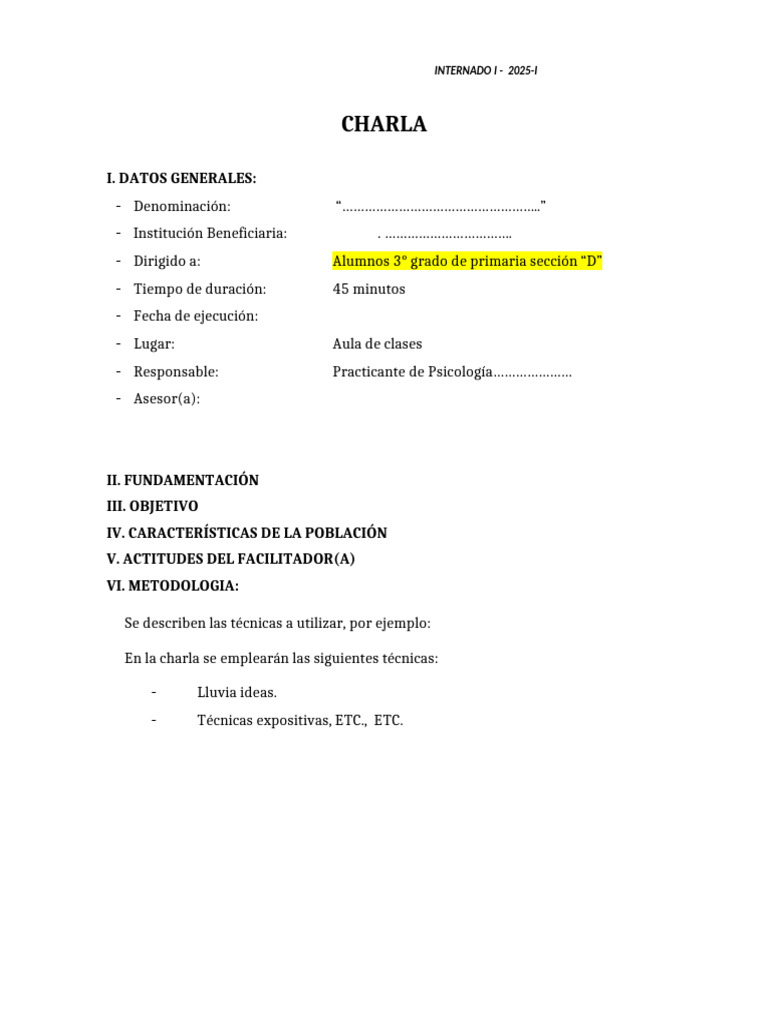Esquema de Charla | PDF | Sicología