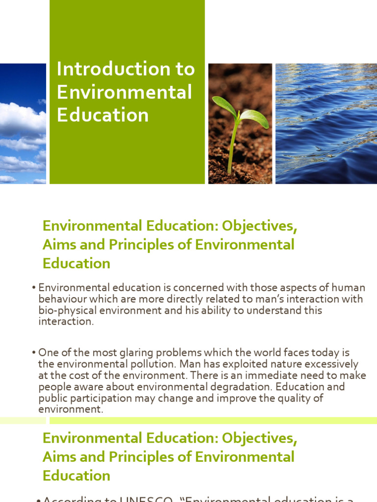 Key Principles of Environmental Education | PDF | Resource | Sustainability