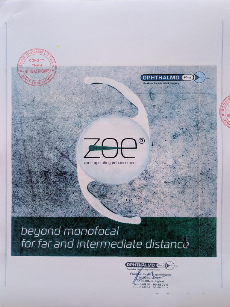 Zoe® EDOF IOL for Enhanced Vision | PDF | Ophthalmology ...