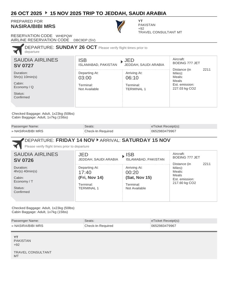 Jeddah Trip Itinerary for Nasira/Bibi | P…