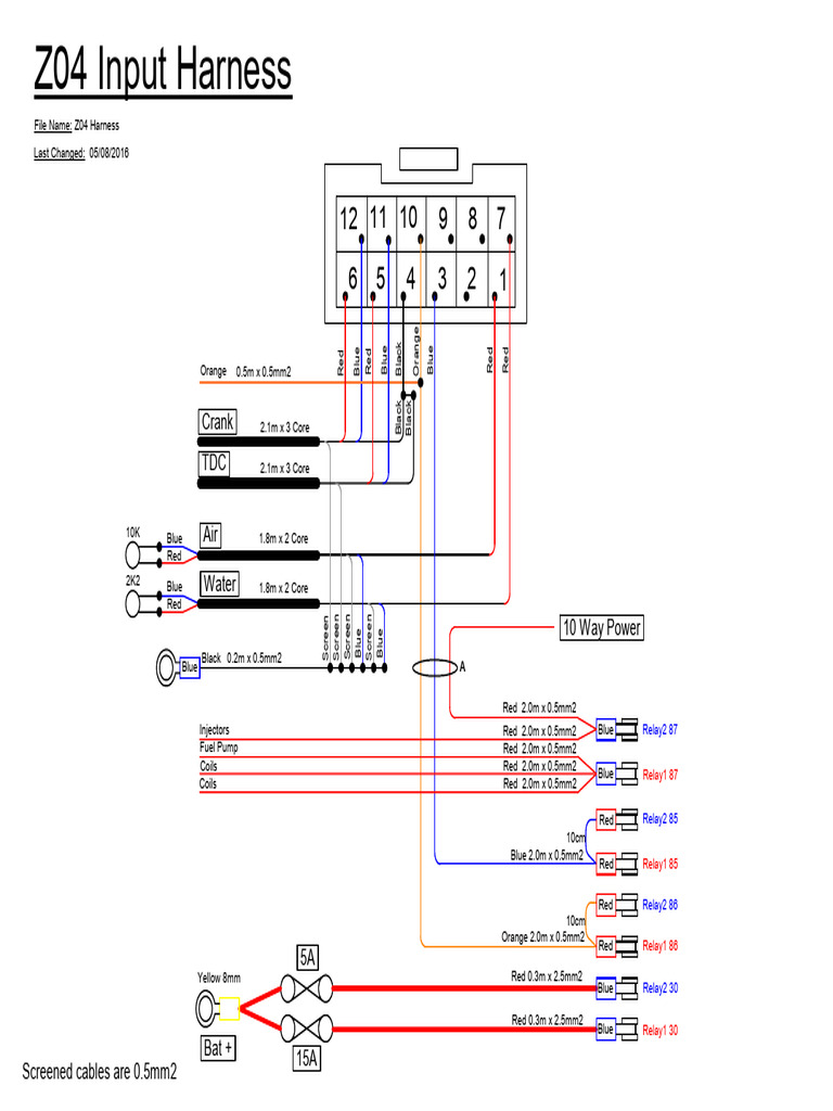 Z04 Input Harness Specifications Guide | PDF | Engines | Internal ...