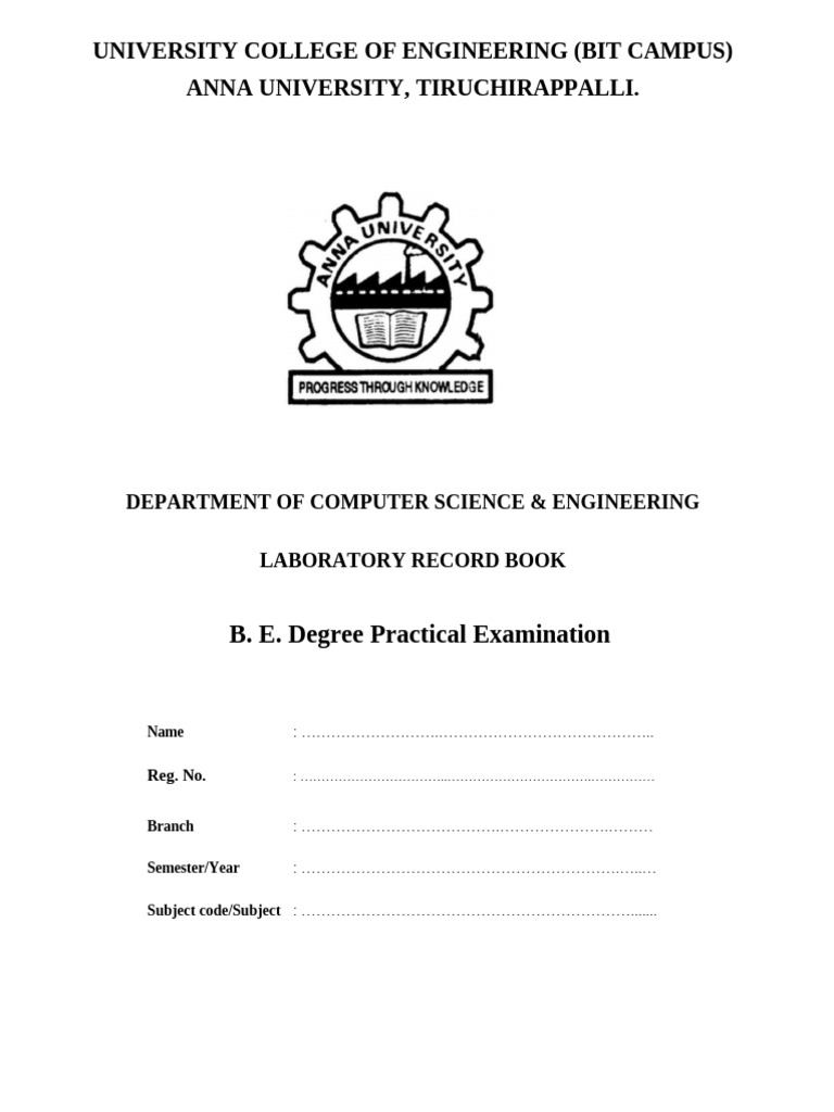 CS3501 Compiler Design Lab Record | PDF | Compiler | Computer Program