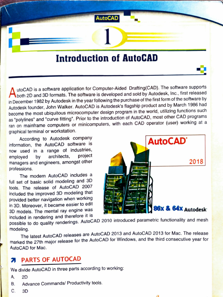 Introduction To Autocad and Autocad 2D-1 | PDF