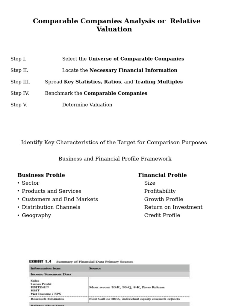 Comparable Companies Analysis Guide | PDF | Valuation (Finance) | Money