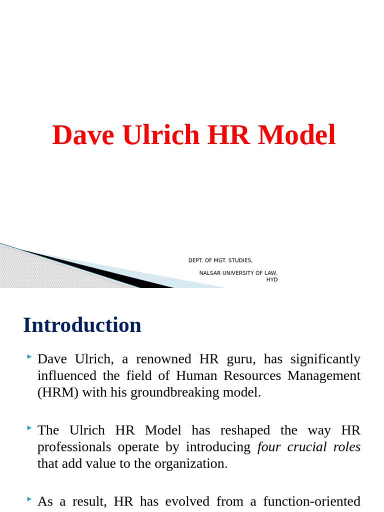 Understanding the Ulrich HR Model | PDF | Human Resource Management ...