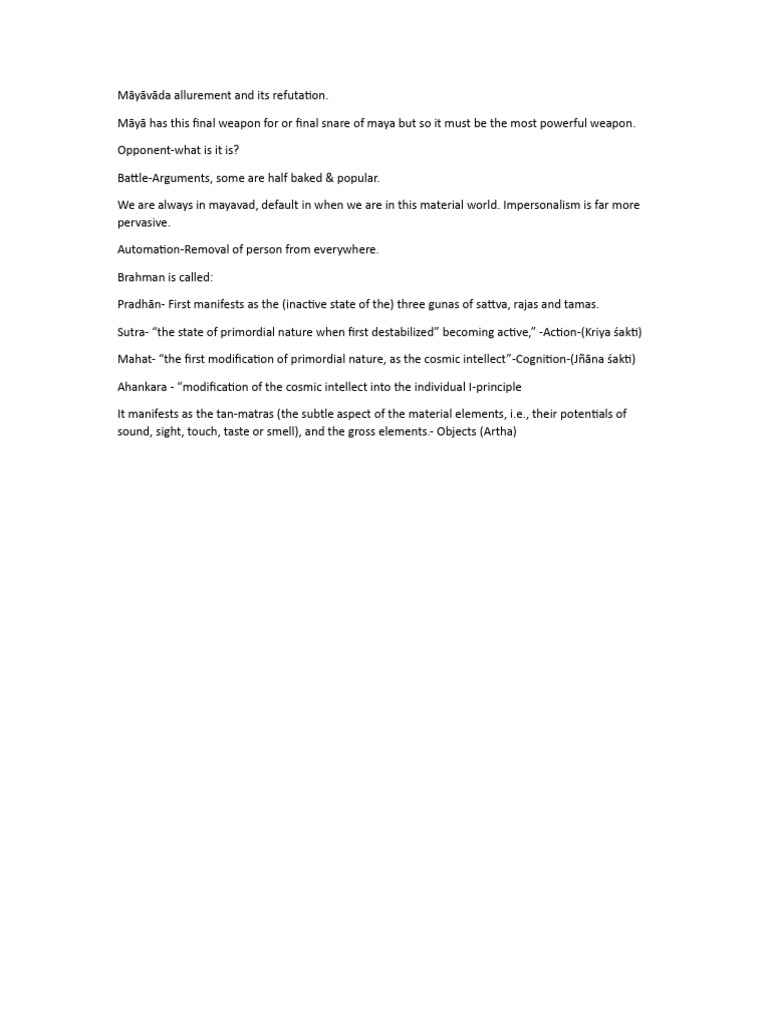 Mayavad and Its Refutation Basics | PDF