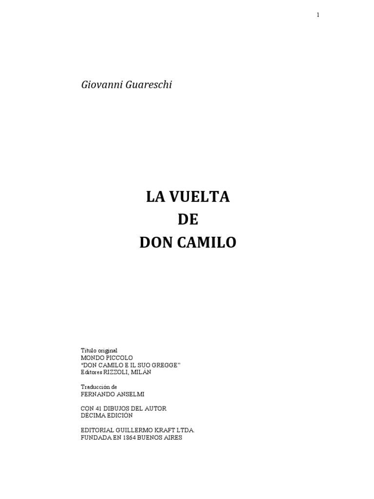 Giovanni Guareschi La Vuelta de Don Camilo Sbritte Religión y creencia Science