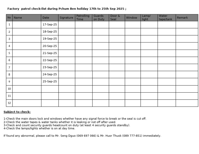 Security Patrol Check | PDF