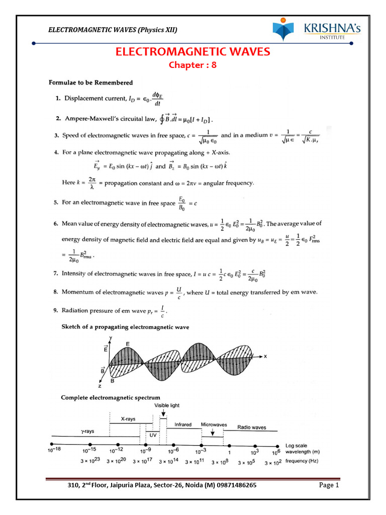 Electromagnetic Waves Study Guide | PDF | Electromagnetic Radiation ...