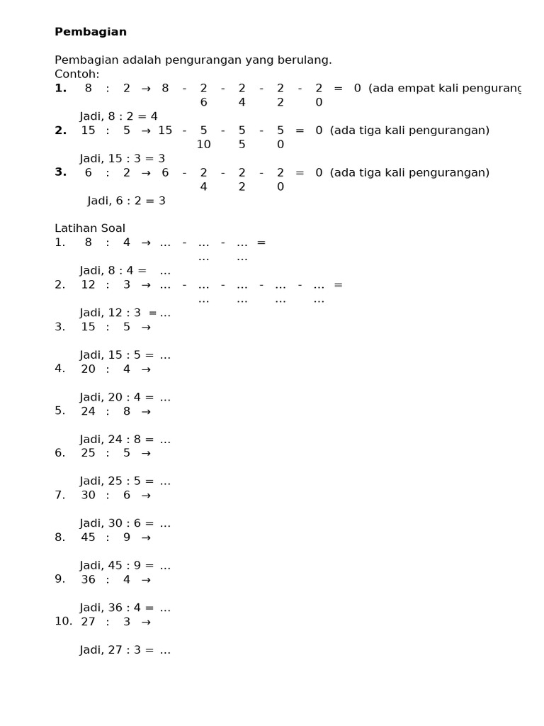Konsep Pembagian | PDF