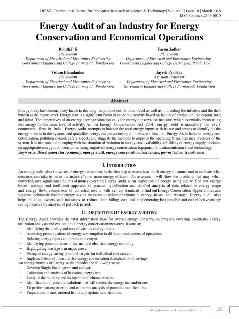Energy Audit for Industrial Efficiency | PDF | Energy Conservation | Audit