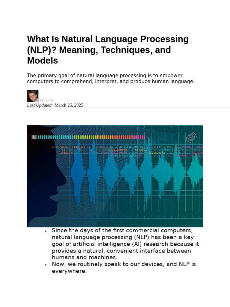 Understanding Natural Language Processing | PDF | Deep Learning | Parsing