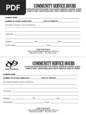 Community Service Form
