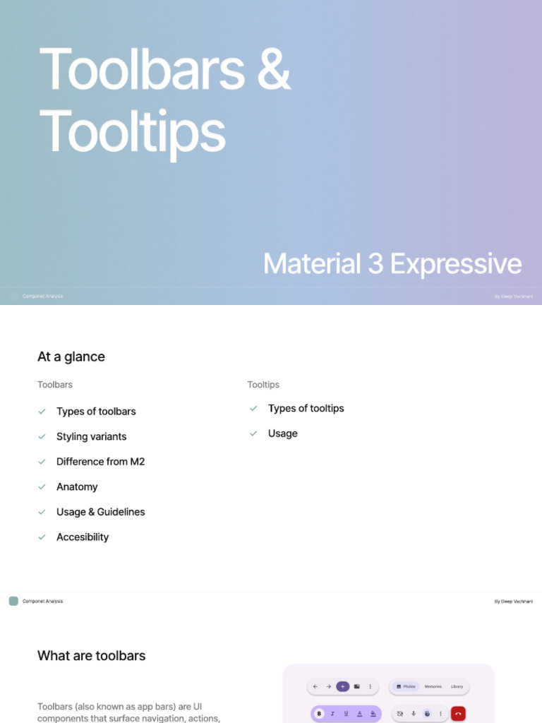 Material 3 Toolbars and Tooltips Guide | PDF | Icon (Computing) | Computing