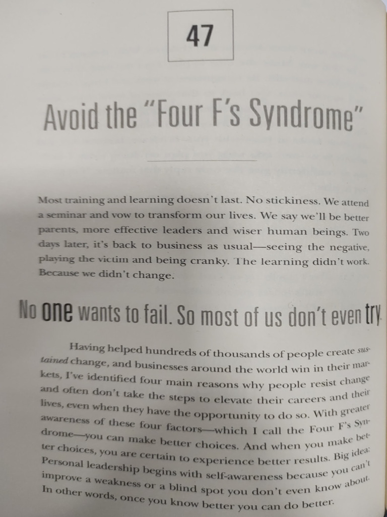 CH 47 Avoid The Four F's Syndrome | PDF