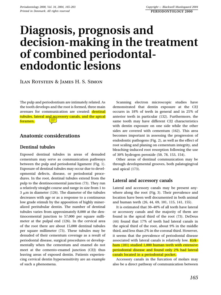 Perio Endo Lesions Human Tooth Inflammation