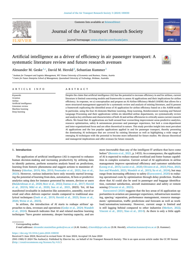AI-Driven Efficiency in Airlines | PDF | Artificial Intelligence ...