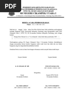Berita Acara Pembongkaran Pdf