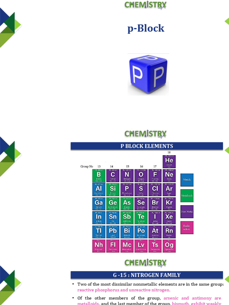 P Block | PDF | Chlorine | Nitrogen