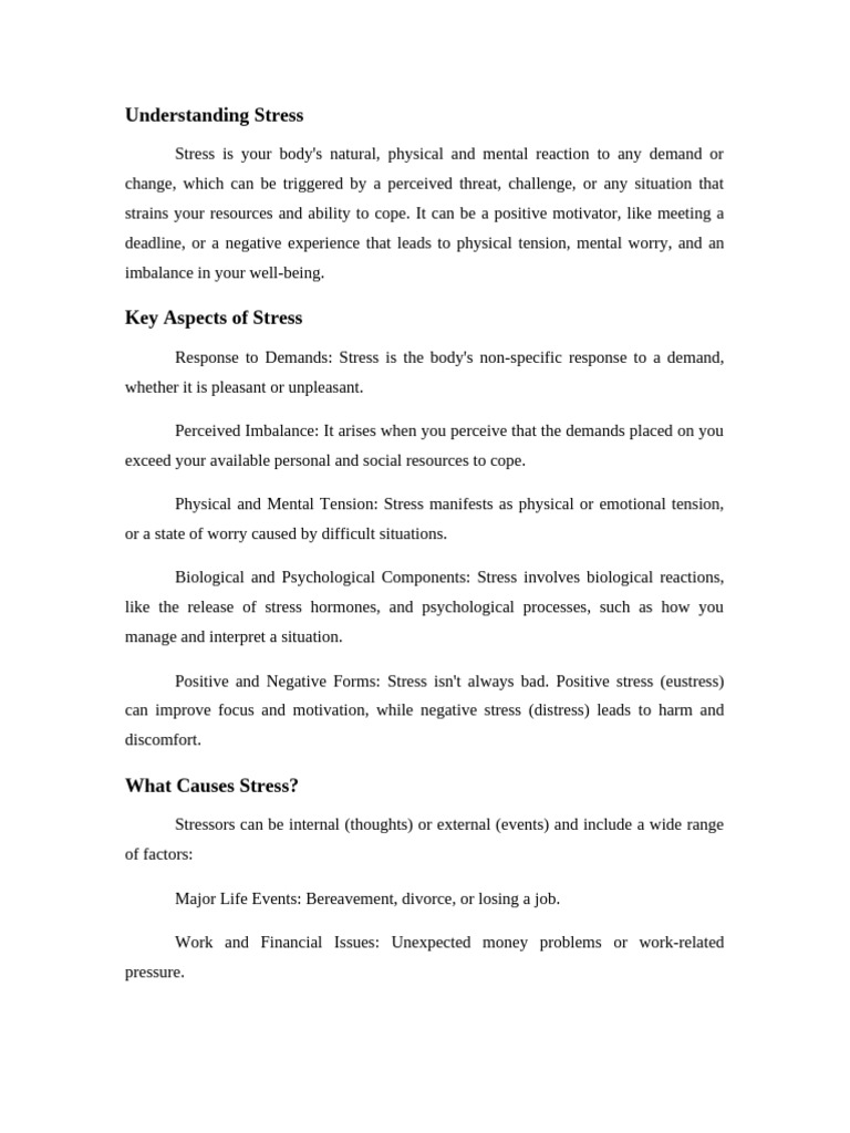 Understanding Stress: Causes and Effects | PDF