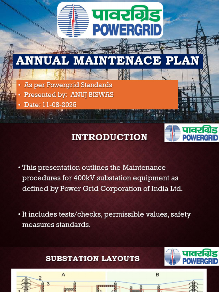 Annual Maintenance Plan for 400kV Substations | PDF | Transformer ...
