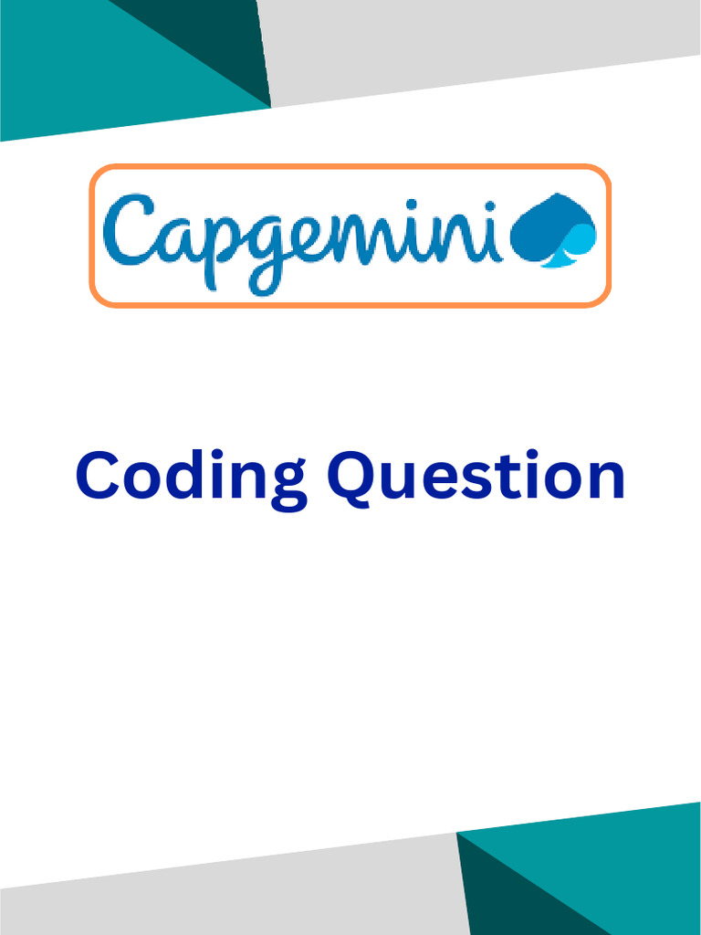 Capgemini Few PYQ Coding PDF | PDF