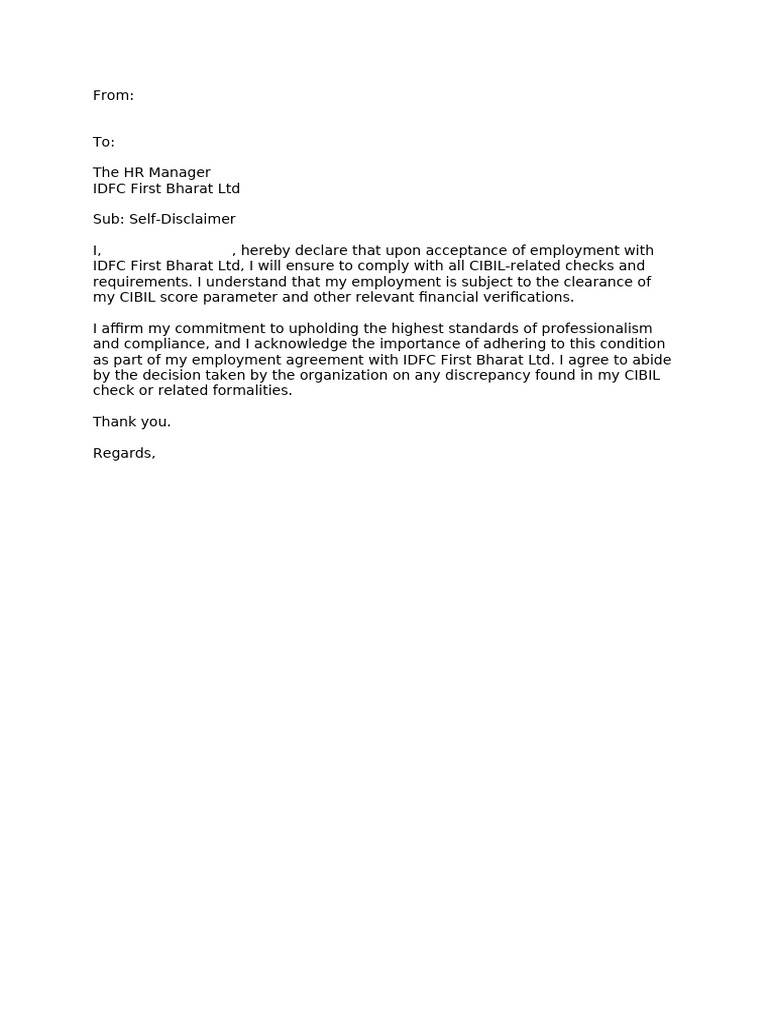 CIBIL Compliance Declaration Form | PDF