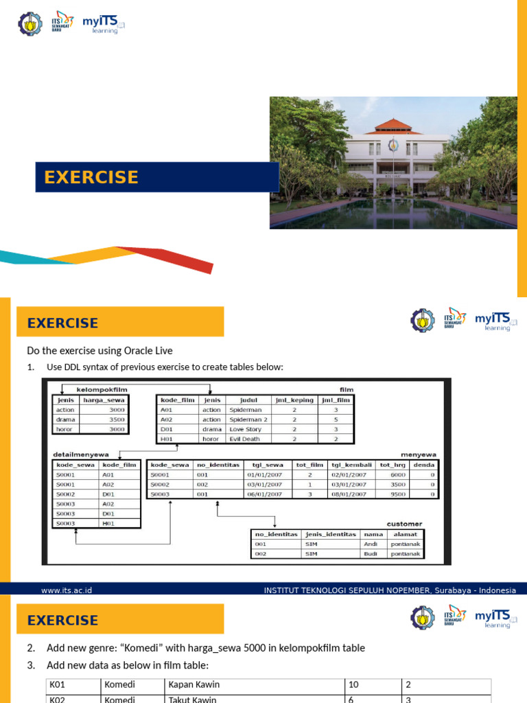Oracle SQL Exercises for Film Database | PDF